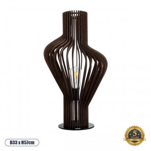 GloboStar® MIHIRO 02177 Boho Επιτραπέζιο Φωτιστικό Πορτατίφ Μονόφωτο 1 x E27 IP20 Καφέ Ξύλο με Μαύρο Μέταλλο - Μ33 x Π33 x Υ57cm GloboStar® MIHIRO 02177 Boho Επιτραπέζιο Φωτιστικό Πορτατίφ Μονόφωτο 1 x E27 IP20 Καφέ Ξύλο με Μαύρο Μέταλλο - Μ33 x Π33 x Υ57cm