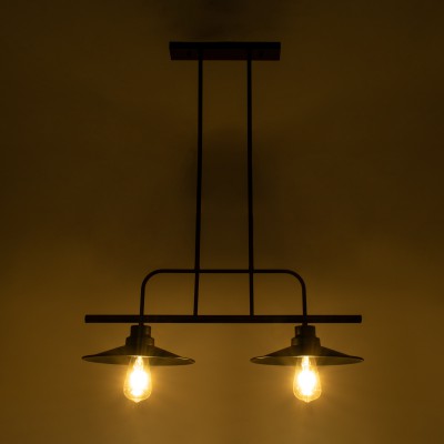 GLOBOSTAR® REGAL 01007 Vintage Φωτιστικό Οροφής με Ντουί 2 x E27 AC 220-240V IP20 - Μαύρο - Μ67 x Π26 x Υ85cm GLOBOSTAR® REGAL 01007 Vintage Φωτιστικό Οροφής με Ντουί 2 x E27 AC 220-240V IP20 - Μαύρο - Μ67 x Π26 x Υ85cm