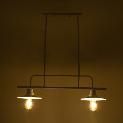 GLOBOSTAR® REGAL 01008 Vintage Φωτιστικό Οροφής με Ντουί 2 x E27 AC 220-240V IP20 - Λευκό - Μ80 x Π26 x Υ82cm GLOBOSTAR® REGAL 01008 Vintage Φωτιστικό Οροφής με Ντουί 2 x E27 AC 220-240V IP20 - Λευκό - Μ80 x Π26 x Υ82cm