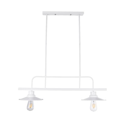 GloboStar® REGAL 01008 Vintage Industrial Φωτιστικό Οροφής Δίφωτο Λευκό Μεταλλικό Ράγα Μ67 x Π26 x Υ85cm Διακόσμηση - Φωτισμός - Χαλιά GloboStar® REGAL 01008 Vintage Industrial Φωτιστικό Οροφής Δίφωτο Λευκό Μεταλλικό Ράγα Μ67 x Π26 x Υ85cm Διακόσμηση - Φωτισμός - Χαλιά