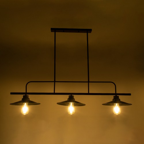 GLOBOSTAR® REGAL 01009 Vintage Φωτιστικό Οροφής με Ντουί 3 x E27 AC 220-240V IP20 - Μαύρο - Μ110 x Π26 x Υ75cm GLOBOSTAR® REGAL 01009 Vintage Φωτιστικό Οροφής με Ντουί 3 x E27 AC 220-240V IP20 - Μαύρο - Μ110 x Π26 x Υ75cm