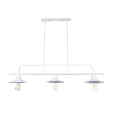 GLOBOSTAR® REGAL 01010 Vintage Φωτιστικό Οροφής με Ντουί 3 x E27 AC 220-240V IP20 - Λευκό - Μ110 x Π26 x Υ75cm GLOBOSTAR® REGAL 01010 Vintage Φωτιστικό Οροφής με Ντουί 3 x E27 AC 220-240V IP20 - Λευκό - Μ110 x Π26 x Υ75cm