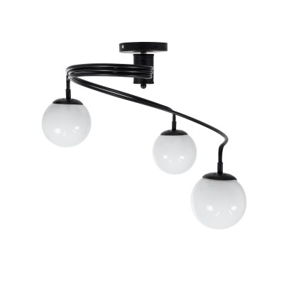 GLOBOSTAR® SELINA 01089 Μοντέρνο Φωτιστικό Οροφής με Ντουί 3 x E27 AC 220-240V IP20 - Μαύρο & Λευκό - Μ60 x Π60 x Υ45cm