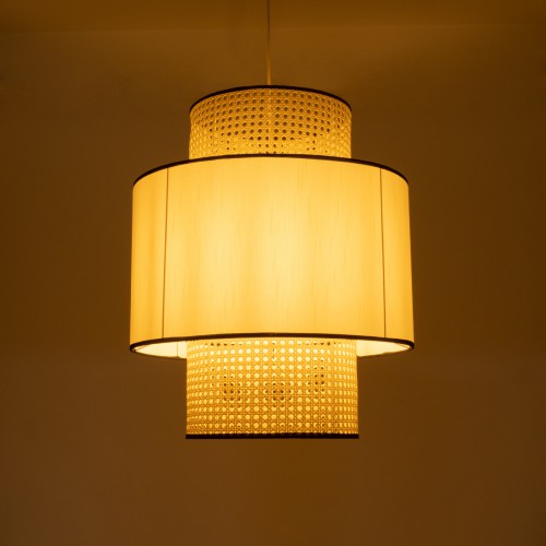 GloboStar® SAIGE 01917 Boho Κρεμαστό Φωτιστικό Οροφής Μονόφωτο 1 x E27 AC220-240V IP20 - Φ50 x Υ60cm - Μπεζ με Λευκό και Μαύρες Λεπτομέρειες Ξύλινο Μπαμπού Πλέγμα - 5 Χρόνια Εγγύηση Διακόσμηση - Φως - Χαλιά GloboStar® SAIGE 01917 Boho Κρεμαστό Φωτιστικό Οροφής Μονόφωτο 1 x E27 AC220-240V IP20 - Φ50 x Υ60cm - Μπεζ με Λευκό και Μαύρες Λεπτομέρειες Ξύλινο Μπαμπού Πλέγμα - 5 Χρόνια Εγγύηση Διακόσμηση - Φως - Χαλιά