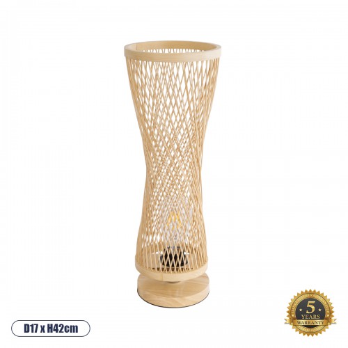 GloboStar® ROWAN 01994 Boho Επιτραπέζιο Φωτιστικό Μονόφωτο 1 x E27 AC220-240V IP20 - Φ17 x Υ42cm - Μπεζ Ξύλινο Μπαμπού Πλέγμα - 5 Χρόνια Εγγύηση Διακόσμηση - Φως - Χαλιά GloboStar® ROWAN 01994 Boho Επιτραπέζιο Φωτιστικό Μονόφωτο 1 x E27 AC220-240V IP20 - Φ17 x Υ42cm - Μπεζ Ξύλινο Μπαμπού Πλέγμα - 5 Χρόνια Εγγύηση Διακόσμηση - Φως - Χαλιά