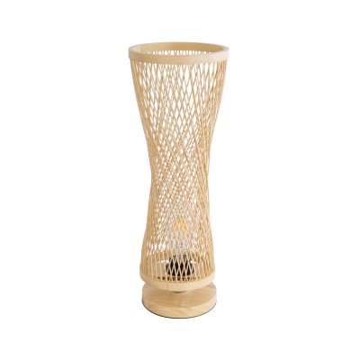 GLOBOSTAR® ROWAN 01994 Boho Επιδαπέδιο Φωτιστικό Πορτατίφ με Ντουί 1 x E27 AC 220-240V IP20 - Μπεζ - Μ17 x Π17 x Υ42cm
