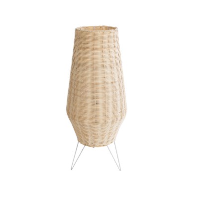 GLOBOSTAR® BOLSON 02012 Boho Επιδαπέδιο Φωτιστικό με Ντουί 1 x E27 AC 220-240V IP20 - Μπεζ & Λευκό - Μ30 x Π30 x Υ70cm