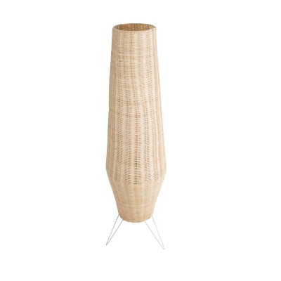 GLOBOSTAR® BOLSON 02013 Boho Επιδαπέδιο Φωτιστικό με Ντουί 1 x E27 AC 220-240V IP20 - Μπεζ & Λευκό - Μ30 x Π30 x Υ120cm