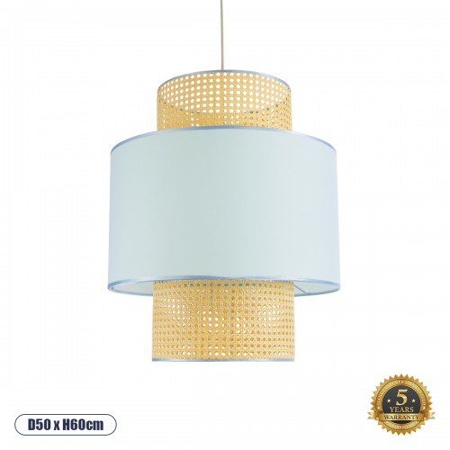 GloboStar® SAIGE 02045 Boho Κρεμαστό Φωτιστικό Οροφής Μονόφωτο 1 x E27 AC220-240V IP20 - Φ50 x Υ60cm - Μπεζ με Γαλάζιο Ξύλινο Μπαμπού Πλέγμα - 5 Χρόνια Εγγύηση Διακόσμηση - Φως - Χαλιά GloboStar® SAIGE 02045 Boho Κρεμαστό Φωτιστικό Οροφής Μονόφωτο 1 x E27 AC220-240V IP20 - Φ50 x Υ60cm - Μπεζ με Γαλάζιο Ξύλινο Μπαμπού Πλέγμα - 5 Χρόνια Εγγύηση Διακόσμηση - Φως - Χαλιά