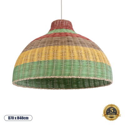 GLOBOSTAR® CABALLEROS 02054 Boho Κρεμαστό Φωτιστικό Οροφής με Ντουί 1 x E27 AC 220-240V IP20 - Πολύχρωμο - Μ70 x Π70 x Υ48cm GLOBOSTAR® CABALLEROS 02054 Boho Κρεμαστό Φωτιστικό Οροφής με Ντουί 1 x E27 AC 220-240V IP20 - Πολύχρωμο - Μ70 x Π70 x Υ48cm