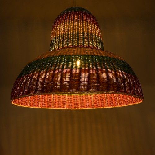 GloboStar® CABALLEROS 02059 Boho Κρεμαστό Φωτιστικό Οροφής Μονόφωτο 1 x E27 AC220-240V IP20 - Φ100 x Υ80cm - Πράσινο με Κίτρινο και Μπεζ με Κόκκινο Ξύλινο Μπαμπού Πλέγμα Καμπάνα - 5 Χρόνια Εγγύηση Διακόσμηση - Φως - Χαλιά GloboStar® CABALLEROS 02059 Boho Κρεμαστό Φωτιστικό Οροφής Μονόφωτο 1 x E27 AC220-240V IP20 - Φ100 x Υ80cm - Πράσινο με Κίτρινο και Μπεζ με Κόκκινο Ξύλινο Μπαμπού Πλέγμα Καμπάνα - 5 Χρόνια Εγγύηση Διακόσμηση - Φως - Χαλιά