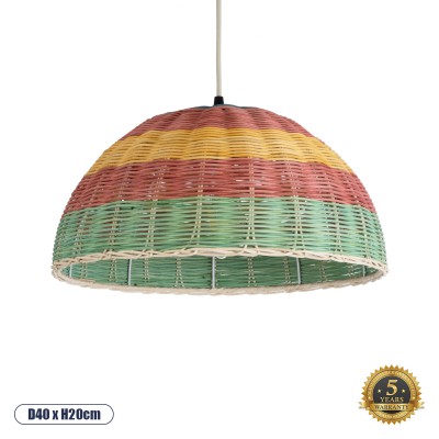 GLOBOSTAR® CABALLEROS 02060 Boho Κρεμαστό Φωτιστικό Οροφής με Ντουί 1 x E27 AC 220-240V IP20 - Πολύχρωμο - Μ40 x Π40 x Υ20cm GLOBOSTAR® CABALLEROS 02060 Boho Κρεμαστό Φωτιστικό Οροφής με Ντουί 1 x E27 AC 220-240V IP20 - Πολύχρωμο - Μ40 x Π40 x Υ20cm