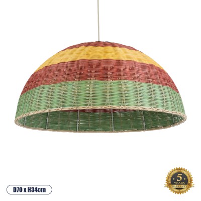 GLOBOSTAR® CABALLEROS 02061 Boho Κρεμαστό Φωτιστικό Οροφής με Ντουί 1 x E27 AC 220-240V IP20 - Πολύχρωμο - Μ70 x Π70 x Υ34cm GLOBOSTAR® CABALLEROS 02061 Boho Κρεμαστό Φωτιστικό Οροφής με Ντουί 1 x E27 AC 220-240V IP20 - Πολύχρωμο - Μ70 x Π70 x Υ34cm