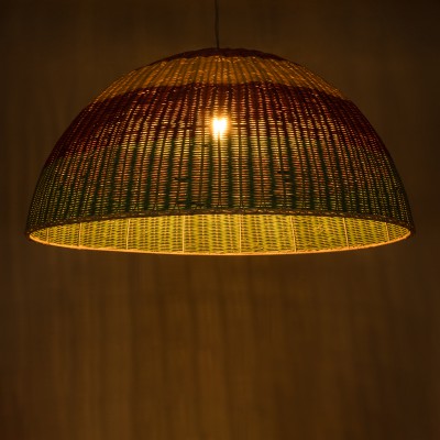 GloboStar® CABALLEROS 02062 Boho Κρεμαστό Φωτιστικό Οροφής Μονόφωτο 1 x E27 AC220-240V IP20 - Φ100 x Υ53cm - Πράσινο με Κίτρινο και Κόκκινο Ξύλινο Μπαμπού Πλέγμα Καμπάνα - 5 Χρόνια Εγγύηση Διακόσμηση - Φως - Χαλιά GloboStar® CABALLEROS 02062 Boho Κρεμαστό Φωτιστικό Οροφής Μονόφωτο 1 x E27 AC220-240V IP20 - Φ100 x Υ53cm - Πράσινο με Κίτρινο και Κόκκινο Ξύλινο Μπαμπού Πλέγμα Καμπάνα - 5 Χρόνια Εγγύηση Διακόσμηση - Φως - Χαλιά