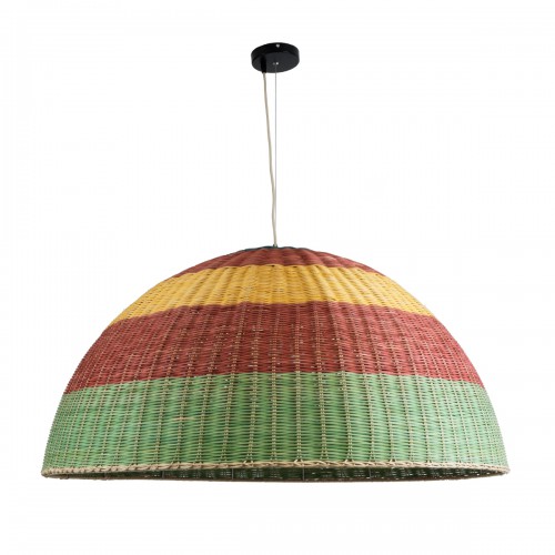 GloboStar® CABALLEROS 02062 Boho Κρεμαστό Φωτιστικό Οροφής Μονόφωτο 1 x E27 AC220-240V IP20 - Φ100 x Υ53cm - Πράσινο με Κίτρινο και Κόκκινο Ξύλινο Μπαμπού Πλέγμα Καμπάνα - 5 Χρόνια Εγγύηση Διακόσμηση - Φως - Χαλιά GloboStar® CABALLEROS 02062 Boho Κρεμαστό Φωτιστικό Οροφής Μονόφωτο 1 x E27 AC220-240V IP20 - Φ100 x Υ53cm - Πράσινο με Κίτρινο και Κόκκινο Ξύλινο Μπαμπού Πλέγμα Καμπάνα - 5 Χρόνια Εγγύηση Διακόσμηση - Φως - Χαλιά