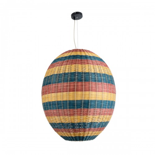 GloboStar® CABALLEROS 02066 Boho Κρεμαστό Φωτιστικό Οροφής Μονόφωτο 1 x E27 AC220-240V IP20 - Φ70 x Υ80cm - Πράσινο με Κίτρινο και Μπλε με Κόκκινο Ξύλινο Μπαμπού Πλέγμα - 5 Χρόνια Εγγύηση Διακόσμηση - Φως - Χαλιά GloboStar® CABALLEROS 02066 Boho Κρεμαστό Φωτιστικό Οροφής Μονόφωτο 1 x E27 AC220-240V IP20 - Φ70 x Υ80cm - Πράσινο με Κίτρινο και Μπλε με Κόκκινο Ξύλινο Μπαμπού Πλέγμα - 5 Χρόνια Εγγύηση Διακόσμηση - Φως - Χαλιά
