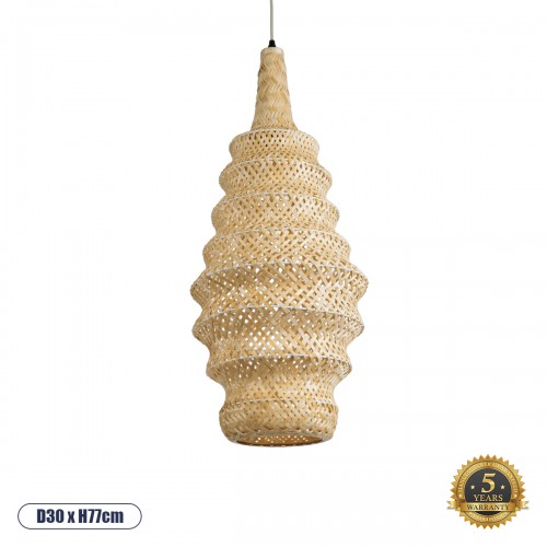 GloboStar® MAUI 02114 Boho Κρεμαστό Φωτιστικό Οροφής Μονόφωτο 1 x E27 AC220-240V IP20 - Φ30 x Υ77cm - Μπεζ Ξύλινο Μπαμπού Πλέγμα - 5 Χρόνια Εγγύηση Διακόσμηση - Φως - Χαλιά GloboStar® MAUI 02114 Boho Κρεμαστό Φωτιστικό Οροφής Μονόφωτο 1 x E27 AC220-240V IP20 - Φ30 x Υ77cm - Μπεζ Ξύλινο Μπαμπού Πλέγμα - 5 Χρόνια Εγγύηση Διακόσμηση - Φως - Χαλιά