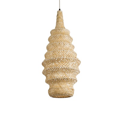 GLOBOSTAR® MAUI 02114 Boho Κρεμαστό Φωτιστικό Οροφής με Ντουί 1 x E27 AC 220-240V IP20 - Μπεζ - Μ30 x Π30 x Y77cm