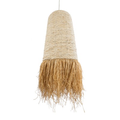 GLOBOSTAR® LETA 02171 Boho Κρεμαστό Φωτιστικό Οροφής με Ντουί 1 x E27 AC 220-240V IP20 - Μπεζ - Μ50 x Π50 x Υ150cm