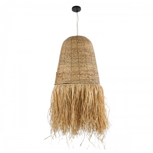 GloboStar® NEPAL 02190 Boho Κρεμαστό Φωτιστικό Οροφής Μονόφωτο 1 x E27 AC220-240V IP20 - Φ60 x Υ120cm - Μπεζ Φυσική Ράφια Νήμα Πλέγμα Καμπάνα - 5 Χρόνια Εγγύηση Διακόσμηση - Φως - Χαλιά