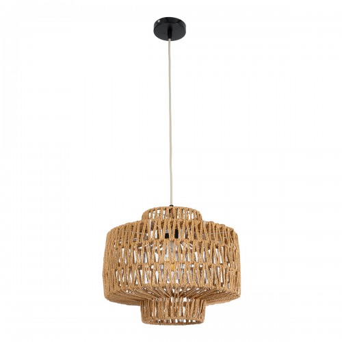 GloboStar® JENSON 00909 Vintage Κρεμαστό Φωτιστικό Οροφής Μονόφωτο 1 x E27 Πλέγμα με Ανοιχτό Καφέ Σχοινί Φ33 x Y35cm Διακόσμηση - Φωτισμός - Χαλιά GloboStar® JENSON 00909 Vintage Κρεμαστό Φωτιστικό Οροφής Μονόφωτο 1 x E27 Πλέγμα με Ανοιχτό Καφέ Σχοινί Φ33 x Y35cm Διακόσμηση - Φωτισμός - Χαλιά