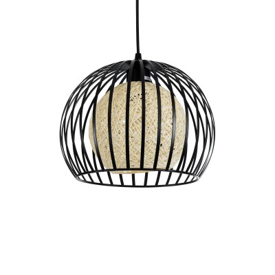 GLOBOSTAR® CARTER 00960 Μοντέρνο Κρεμαστό Φωτιστικό Οροφής με Ντουί 1 x E27 AC 220-240V IP20 - Μαύρο & Μπεζ - Μ28 x Π28 x Υ23cm GLOBOSTAR® CARTER 00960 Μοντέρνο Κρεμαστό Φωτιστικό Οροφής με Ντουί 1 x E27 AC 220-240V IP20 - Μαύρο & Μπεζ - Μ28 x Π28 x Υ23cm