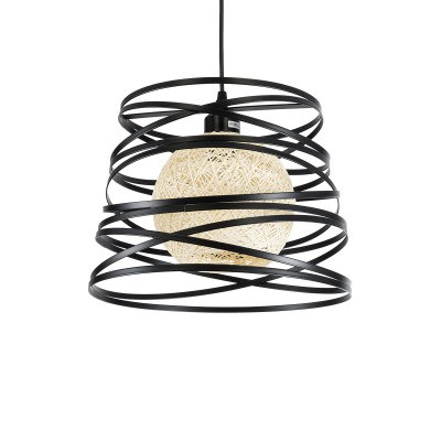 GLOBOSTAR® CARTER 00961 Μοντέρνο Κρεμαστό Φωτιστικό Οροφής με Ντουί 1 x E27 AC 220-240V IP20 - Μαύρο & Μπεζ - Μ32 x Π32 x Υ25cm GLOBOSTAR® CARTER 00961 Μοντέρνο Κρεμαστό Φωτιστικό Οροφής με Ντουί 1 x E27 AC 220-240V IP20 - Μαύρο & Μπεζ - Μ32 x Π32 x Υ25cm