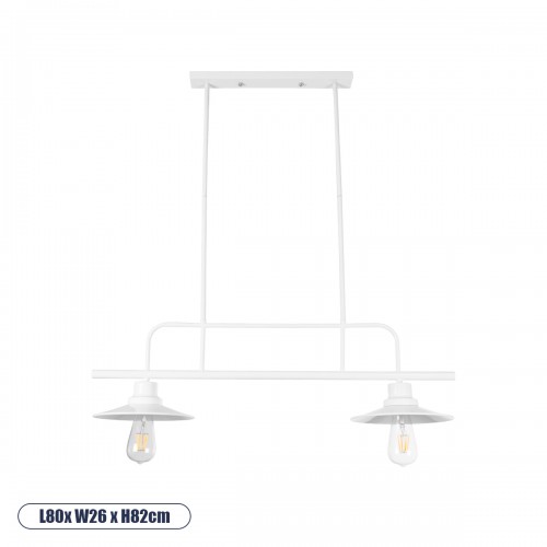 GLOBOSTAR® REGAL 01008 Vintage Φωτιστικό Οροφής με Ντουί 2 x E27 AC 220-240V IP20 - Λευκό - Μ80 x Π26 x Υ82cm GLOBOSTAR® REGAL 01008 Vintage Φωτιστικό Οροφής με Ντουί 2 x E27 AC 220-240V IP20 - Λευκό - Μ80 x Π26 x Υ82cm