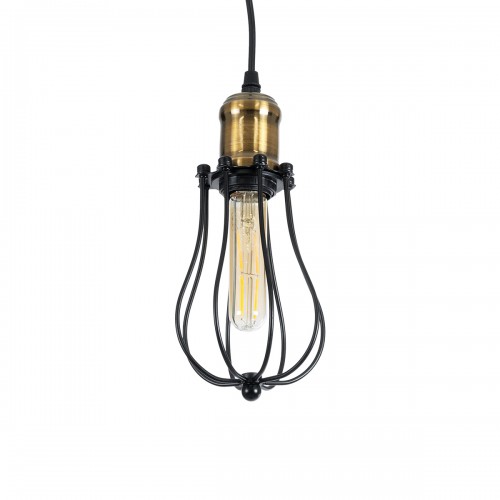 GLOBOSTAR® CAMBER 01016 Vintage Κρεμαστό Φωτιστικό Οροφής με Ντουί 1 x E27 AC 220-240V IP20 - Μαύρο & Χρυσό - Μ12 x Π12 x Υ18cm GLOBOSTAR® CAMBER 01016 Vintage Κρεμαστό Φωτιστικό Οροφής με Ντουί 1 x E27 AC 220-240V IP20 - Μαύρο & Χρυσό - Μ12 x Π12 x Υ18cm