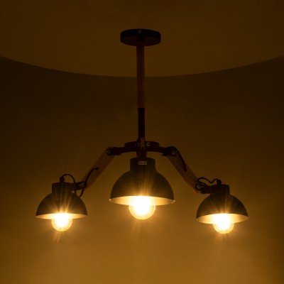 GLOBOSTAR® OLD SCHOOL 01093 Μοντέρνο Φωτιστικό Οροφής με Ντουί 3 x E27 AC 220-240V IP20 - Μαύρο & Μπεζ - Μ75 x Π75 x Υ35cm GLOBOSTAR® OLD SCHOOL 01093 Μοντέρνο Φωτιστικό Οροφής με Ντουί 3 x E27 AC 220-240V IP20 - Μαύρο & Μπεζ - Μ75 x Π75 x Υ35cm