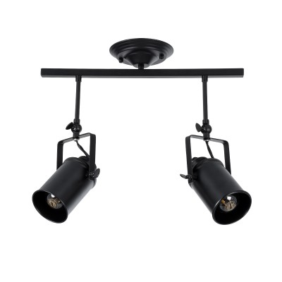 GLOBOSTAR® HOLLYWOOD 01154 Vintage Φωτιστικό Οροφής με Ντουί 2 x E27 AC 220-240V IP20 - Μαύρο - Μ45 x Π15 x Υ40cm GLOBOSTAR® HOLLYWOOD 01154 Vintage Φωτιστικό Οροφής με Ντουί 2 x E27 AC 220-240V IP20 - Μαύρο - Μ45 x Π15 x Υ40cm