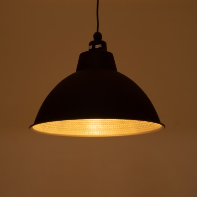 GloboStar® LOUVE 01176 Vintage Industrial Κρεμαστό Φωτιστικό Οροφής Μονόφωτο Μαύρο Μεταλλικό Καμπάνα Φ39 x Y32cm Διακόσμηση - Φωτισμός - Χαλιά