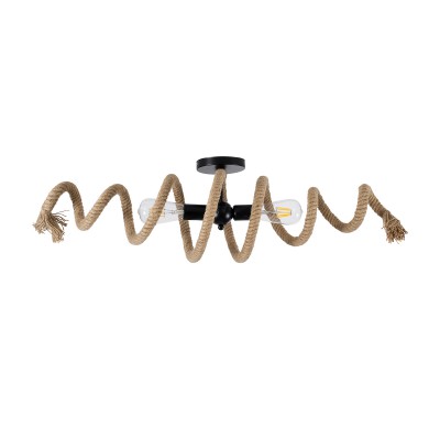 GLOBOSTAR® SPIRAL 01188 Vintage Φωτιστικό Οροφής με Ντουί 2 x E27 AC 220-240V IP20 - Μαύρο & Μπεζ - Μ20 x Π20 x Υ75cm GLOBOSTAR® SPIRAL 01188 Vintage Φωτιστικό Οροφής με Ντουί 2 x E27 AC 220-240V IP20 - Μαύρο & Μπεζ - Μ20 x Π20 x Υ75cm