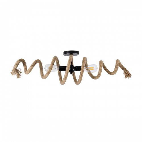 GLOBOSTAR® SPIRAL 01188 Vintage Φωτιστικό Οροφής με Ντουί 2 x E27 AC 220-240V IP20 - Μαύρο & Μπεζ - Μ20 x Π20 x Υ75cm GLOBOSTAR® SPIRAL 01188 Vintage Φωτιστικό Οροφής με Ντουί 2 x E27 AC 220-240V IP20 - Μαύρο & Μπεζ - Μ20 x Π20 x Υ75cm