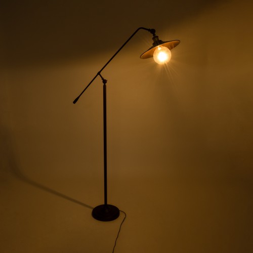 GloboStar® SILENE 01243 Vintage Φωτιστικό Δαπέδου Μονόφωτο 1 x E27 Χάλκινο Μεταλλικό Καμπάνα D30 x H194cm Διακόσμηση - Φωτισμός - Χαλιά