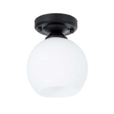 GloboStar® MAURA 01318 Μοντέρνο Φωτιστικό Οροφής Μπάλα Μονόφωτο 1 x E27 IP20 Λευκό Γυαλί με Μαύρο Μέταλλο - Μ15 x Π15 x Υ18cm GloboStar® MAURA 01318 Μοντέρνο Φωτιστικό Οροφής Μπάλα Μονόφωτο 1 x E27 IP20 Λευκό Γυαλί με Μαύρο Μέταλλο - Μ15 x Π15 x Υ18cm