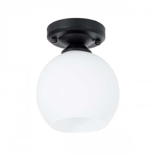 GloboStar® MAURA 01318 Μοντέρνο Φωτιστικό Οροφής Μπάλα Μονόφωτο 1 x E27 IP20 Λευκό Γυαλί με Μαύρο Μέταλλο - Μ15 x Π15 x Υ18cm GloboStar® MAURA 01318 Μοντέρνο Φωτιστικό Οροφής Μπάλα Μονόφωτο 1 x E27 IP20 Λευκό Γυαλί με Μαύρο Μέταλλο - Μ15 x Π15 x Υ18cm