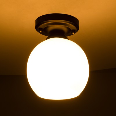 GloboStar® MAURA 01318 Μοντέρνο Φωτιστικό Οροφής Μπάλα Μονόφωτο 1 x E27 IP20 Λευκό Γυαλί με Μαύρο Μέταλλο - Μ15 x Π15 x Υ18cm GloboStar® MAURA 01318 Μοντέρνο Φωτιστικό Οροφής Μπάλα Μονόφωτο 1 x E27 IP20 Λευκό Γυαλί με Μαύρο Μέταλλο - Μ15 x Π15 x Υ18cm