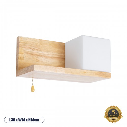 GloboStar® AMITY RIGHT 01366 Μοντέρνο Φωτιστικό Τοίχου Απλίκα Ραφάκι Μονόφωτο Ξύλινο με Λευκό Ματ Γυαλί Μ30 x Π14.5 x Υ15cm Διακόσμηση - Φωτισμός - Χαλιά GloboStar® AMITY RIGHT 01366 Μοντέρνο Φωτιστικό Τοίχου Απλίκα Ραφάκι Μονόφωτο Ξύλινο με Λευκό Ματ Γυαλί Μ30 x Π14.5 x Υ15cm Διακόσμηση - Φωτισμός - Χαλιά