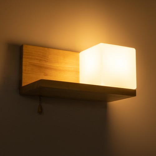 GloboStar® AMITY RIGHT 01366 Μοντέρνο Φωτιστικό Τοίχου Απλίκα Ραφάκι Μονόφωτο Ξύλινο με Λευκό Ματ Γυαλί Μ30 x Π14.5 x Υ15cm Διακόσμηση - Φωτισμός - Χαλιά GloboStar® AMITY RIGHT 01366 Μοντέρνο Φωτιστικό Τοίχου Απλίκα Ραφάκι Μονόφωτο Ξύλινο με Λευκό Ματ Γυαλί Μ30 x Π14.5 x Υ15cm Διακόσμηση - Φωτισμός - Χαλιά