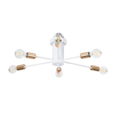 GLOBOSTAR® OLINDA 01385 Μοντέρνο Φωτιστικό Οροφής με Ντουί 6 x E27 AC 220-240V IP20 - Λευκό & Χάλκινο - Μ60 x Π60 x Υ20cm GLOBOSTAR® OLINDA 01385 Μοντέρνο Φωτιστικό Οροφής με Ντουί 6 x E27 AC 220-240V IP20 - Λευκό & Χάλκινο - Μ60 x Π60 x Υ20cm