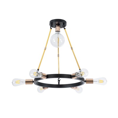 GLOBOSTAR® SAILOR 01445 Μοντέρνο Φωτιστικό Οροφής με Ντουί 7 x E27 AC 220-240V IP20 - Πολύχρωμο - Μ55 x Π55 x Υ55cm