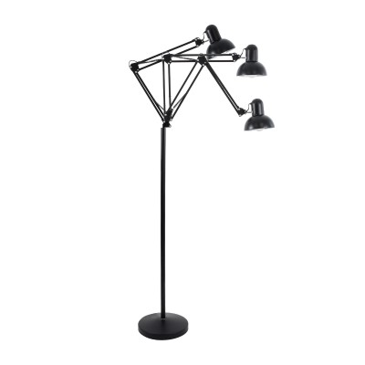 GloboStar® AUDREY 01468 Vintage Φωτιστικό Δαπέδου Μονόφωτο 1 x E27 Μαύρο Μεταλλικό Καμπάνα D15 x H190cm Διακόσμηση - Φως - Χαλιά