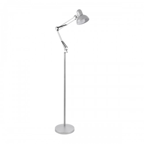 GloboStar® AUDREY 01469 Vintage Φωτιστικό Δαπέδου Μονόφωτο 1 x E27 Ασημί Μεταλλικό D15 x H190cm Διακόσμηση - Φωτισμός - Χαλιά
