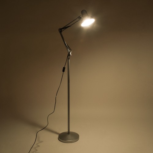 GloboStar® AUDREY 01469 Vintage Φωτιστικό Δαπέδου Μονόφωτο 1 x E27 Ασημί Μεταλλικό D15 x H190cm Διακόσμηση - Φωτισμός - Χαλιά