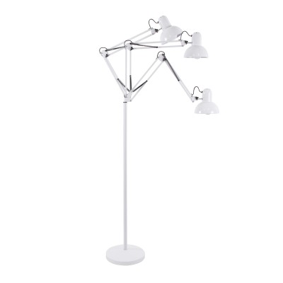 GloboStar® AUDREY 01471 Vintage Φωτιστικό Δαπέδου Μονόφωτο 1 x E27 Λευκό Μεταλλικό Καμπάνα D15 x H190cm Διακόσμηση - Φως - Χαλιά
