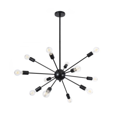GLOBOSTAR® MILANO 01486 Μοντέρνο Φωτιστικό Οροφής με Ντουί 12 x E27 AC 220-240V IP20 - Μαύρο - Μ80 x Π80 x Υ80cm GLOBOSTAR® MILANO 01486 Μοντέρνο Φωτιστικό Οροφής με Ντουί 12 x E27 AC 220-240V IP20 - Μαύρο - Μ80 x Π80 x Υ80cm