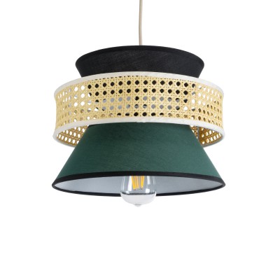 GLOBOSTAR® SAIGE 01915 Boho Κρεμαστό Φωτιστικό Οροφής με Ντουί 1 x E27 AC 220-240V IP20 - Πράσινο, Μπεζ & Μαύρο - Μ30 x Π30 x Υ22cm GLOBOSTAR® SAIGE 01915 Boho Κρεμαστό Φωτιστικό Οροφής με Ντουί 1 x E27 AC 220-240V IP20 - Πράσινο, Μπεζ & Μαύρο - Μ30 x Π30 x Υ22cm