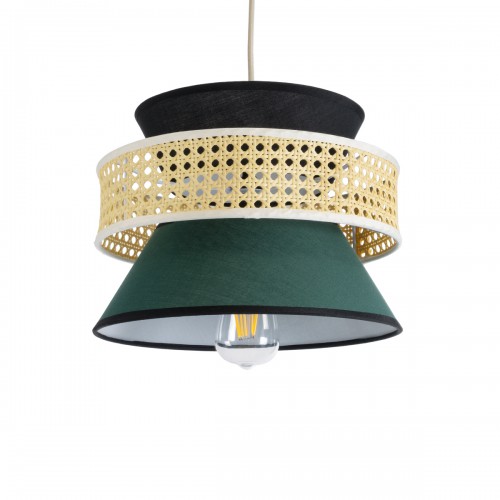 GLOBOSTAR® SAIGE 01915 Boho Κρεμαστό Φωτιστικό Οροφής με Ντουί 1 x E27 AC 220-240V IP20 - Πράσινο, Μπεζ & Μαύρο - Μ30 x Π30 x Υ22cm GLOBOSTAR® SAIGE 01915 Boho Κρεμαστό Φωτιστικό Οροφής με Ντουί 1 x E27 AC 220-240V IP20 - Πράσινο, Μπεζ & Μαύρο - Μ30 x Π30 x Υ22cm