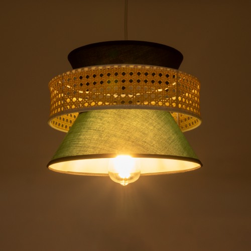 GLOBOSTAR® SAIGE 01915 Boho Κρεμαστό Φωτιστικό Οροφής με Ντουί 1 x E27 AC 220-240V IP20 - Πράσινο, Μπεζ & Μαύρο - Μ30 x Π30 x Υ22cm GLOBOSTAR® SAIGE 01915 Boho Κρεμαστό Φωτιστικό Οροφής με Ντουί 1 x E27 AC 220-240V IP20 - Πράσινο, Μπεζ & Μαύρο - Μ30 x Π30 x Υ22cm